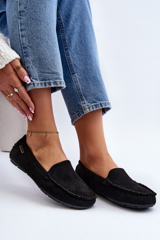 avec éléments ajourés Mocassins couleur noir Rasirna avec éléments ajourés Mocassins couleur noir Rasirna