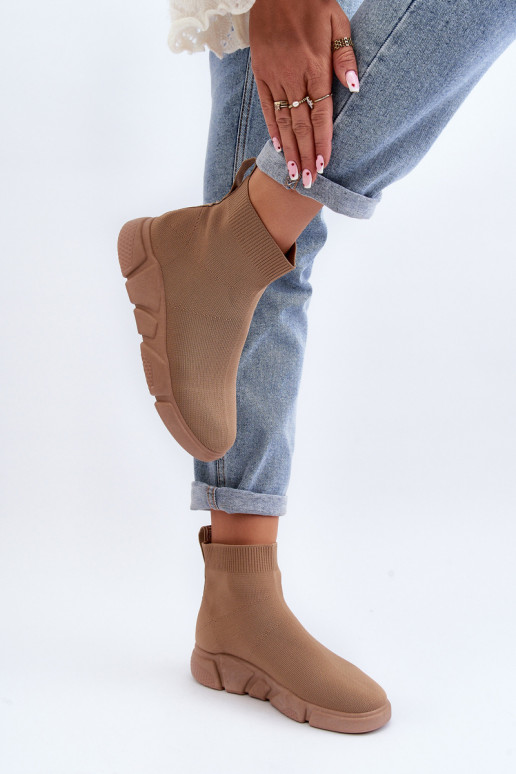 chaussures de sport à semelle type chaussette de couleur beige Zirila chaussures de sport à semelle type chaussette de couleur beige Zirila