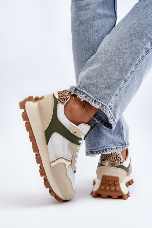 Baskets modèle chaussures de sport couleur beige-vert Ralita Baskets modèle chaussures de sport couleur beige-vert Ralita