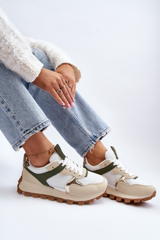 Baskets modèle chaussures de sport couleur beige-vert Ralita Baskets modèle chaussures de sport couleur beige-vert Ralita