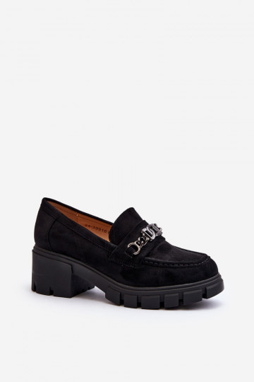 Mocassins à talon large de couleur noire Eriella