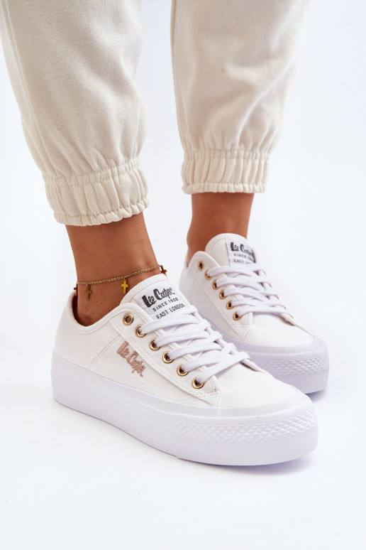 Chaussures plateforme pour femmes Lee Cooper LCW-24-31-2725 blanc