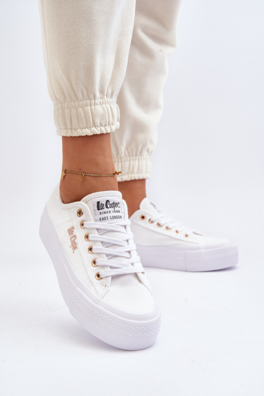 Chaussures plateforme pour femmes Lee Cooper LCW-24-31-2725 blanc