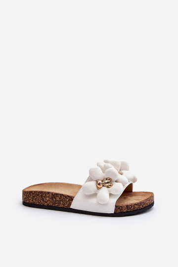 Chaussons pour femmes avec de beaux détails de couleur blanche Bunlia