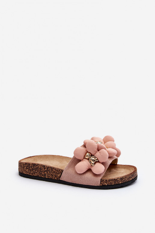 Chaussons pour femmes avec de beaux détails de couleur rose Bunlia Chaussons pour femmes avec de beaux détails de couleur rose Bunlia