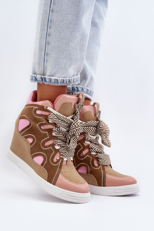 Baskets modèle chaussures couleur rose Leoppa