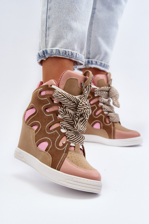 Baskets modèle chaussures couleur rose Leoppa