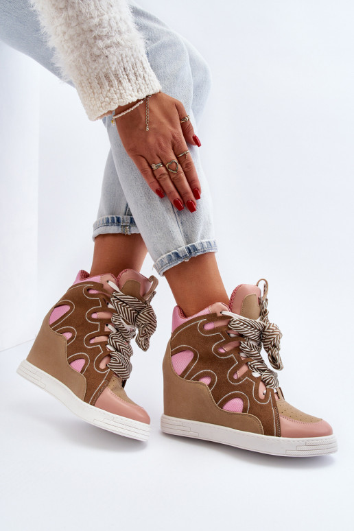 Baskets modèle chaussures couleur rose Leoppa