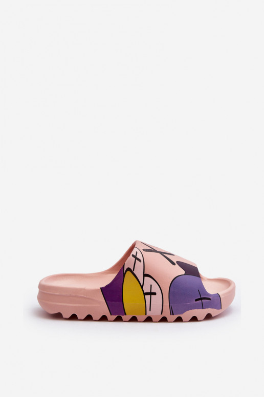 Chaussons en caoutchouc avec monstres roses