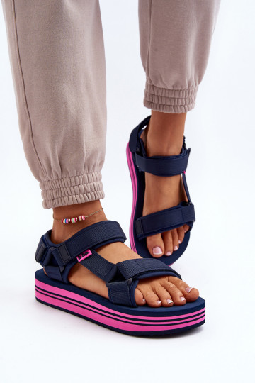 Sandales plateforme femme Lee Cooper LCW-24-05-2754L bleu foncé