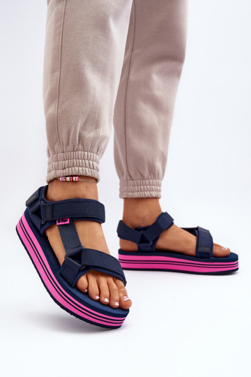 Sandales plateforme femme Lee Cooper LCW-24-05-2754L bleu foncé 2