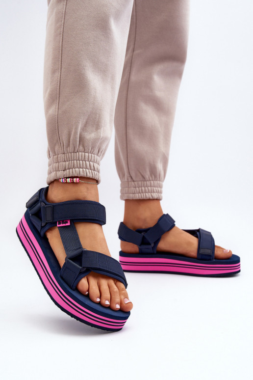 Sandales plateforme femme Lee Cooper LCW-24-05-2754L bleu foncé