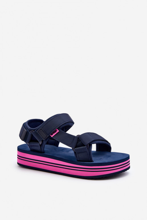 Sandales plateforme femme Lee Cooper LCW-24-05-2754L bleu foncé