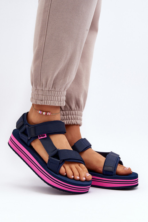 Sandales plateforme femme Lee Cooper LCW-24-05-2754L bleu foncé