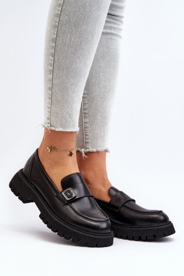 mocassins pour femmes à lanières de couleur noire Flanila 2