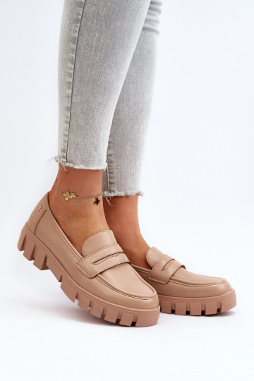 Mocassins en éco-cuir beige Seravisa 2