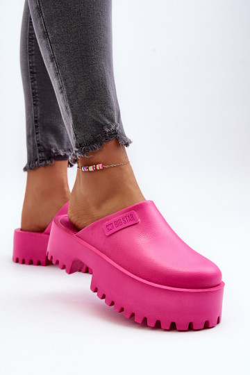 Chaussons pour femmes à semelles massives à la mode Big Star NN274019 couleur rose