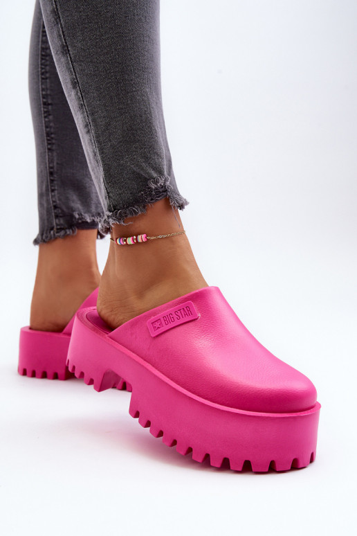 Chaussons pour femmes à semelles massives à la mode Big Star NN274019 couleur rose