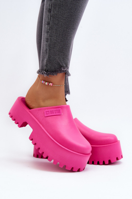 Chaussons pour femmes à semelles massives à la mode Big Star NN274019 couleur rose
