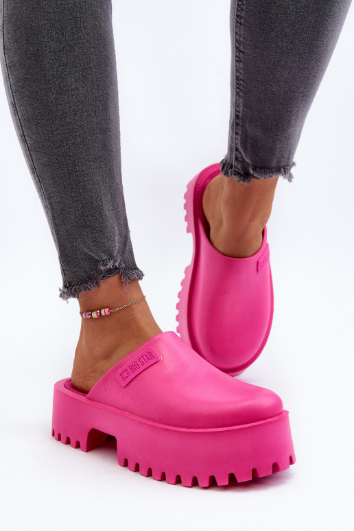 Chaussons pour femmes à semelles massives à la mode Big Star NN274019 couleur rose