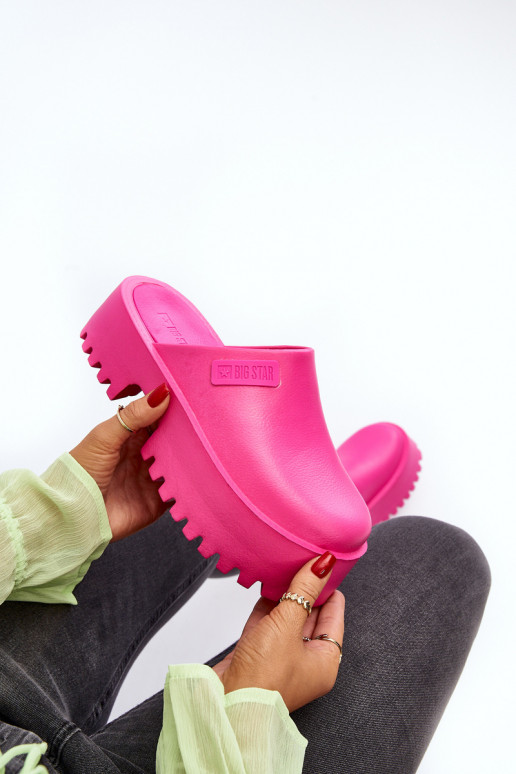 Chaussons pour femmes à semelles massives à la mode Big Star NN274019 couleur rose