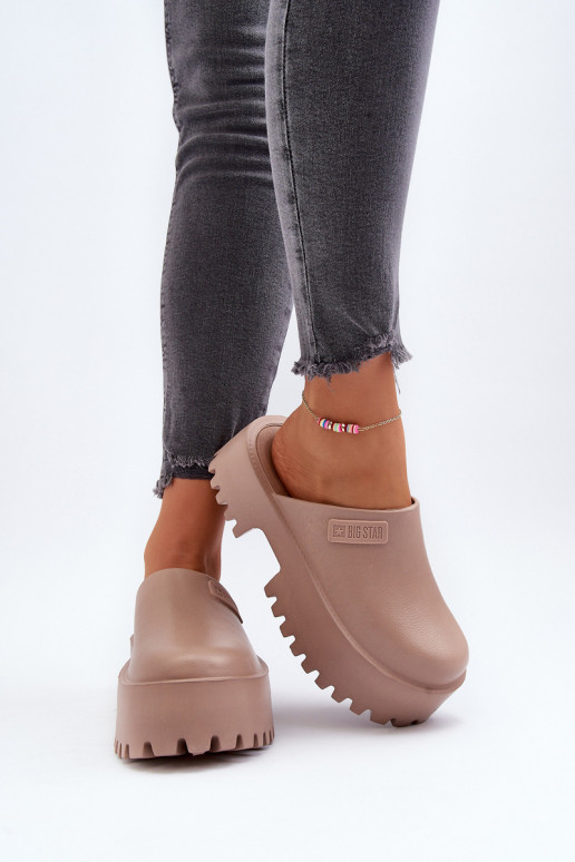 Chaussons à semelles massives tendance Big Star NN274016 beige