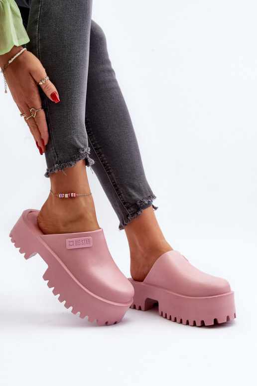 Chaussons à semelles massives à la mode Big Star NN274020 couleur rose