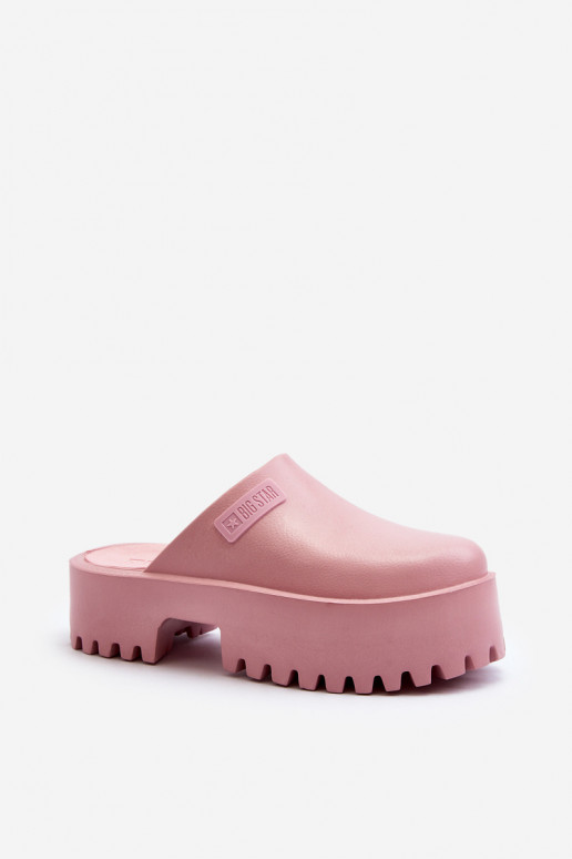 Chaussons à semelles massives à la mode Big Star NN274020 couleur rose