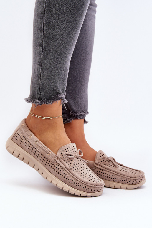 Mocassins pour femmes avec rubans beiges Reece