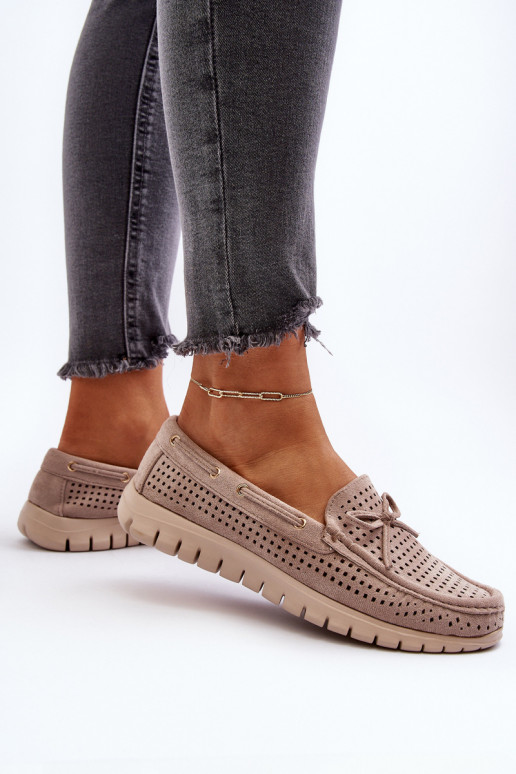 Mocassins pour femmes avec rubans beiges Reece
