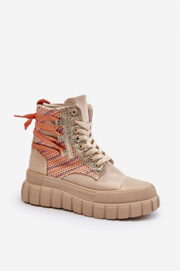 Chaussures de loisirs avec plateforme de couleur beige Kernia