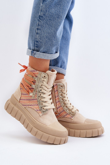 Chaussures de loisirs avec plateforme de couleur beige Kernia 2
