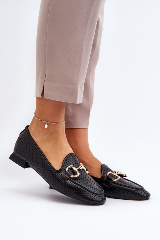 mocassins pour femmes à talons larges avec ornements noirs Iluvana mocassins pour femmes à talons larges avec ornements noirs Iluvana