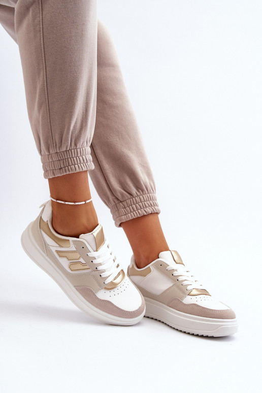 Baskets modèle chaussures beige Régines