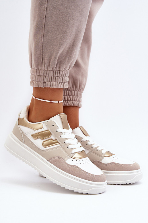 Baskets modèle chaussures beige Régines