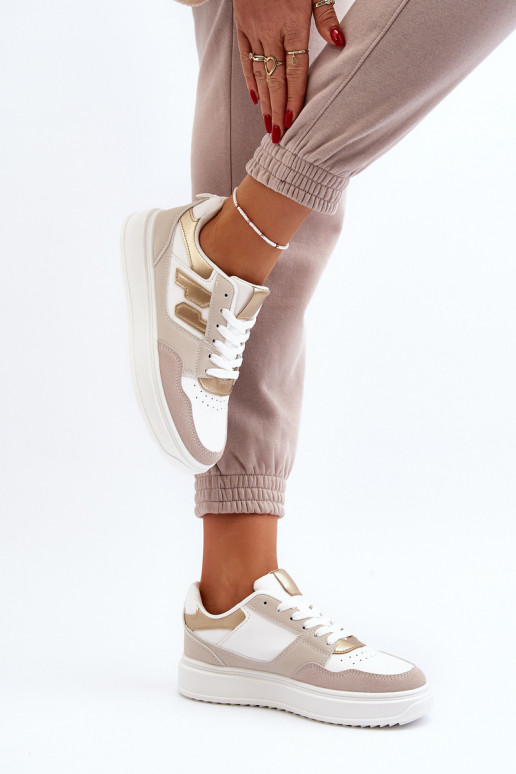 Baskets modèle chaussures beige Régines
