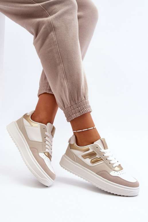 Baskets modèle chaussures beige Régines