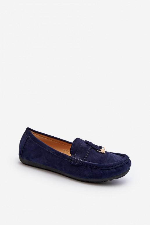 en daim modèle Classique Mocassins couleur bleu foncé Ontala en daim modèle Classique Mocassins couleur bleu foncé Ontala