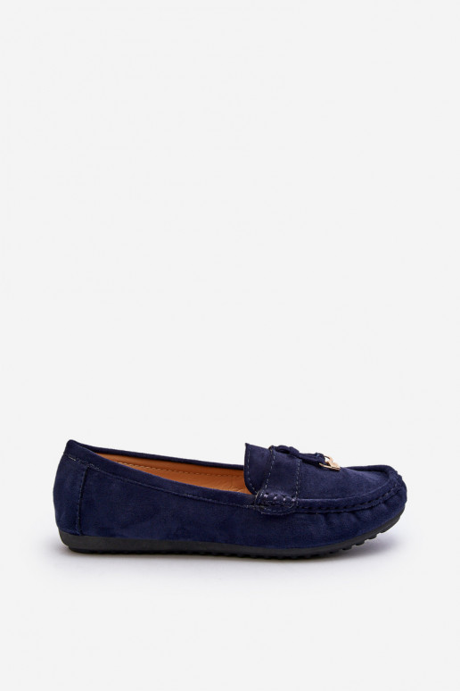 en daim modèle Classique Mocassins couleur bleu foncé Ontala