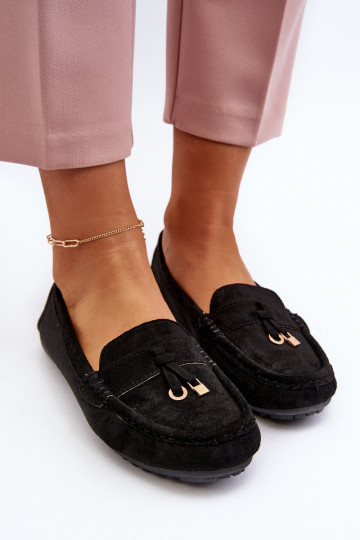 en suède modèle Classique Mocassins couleur noir Ontala 2