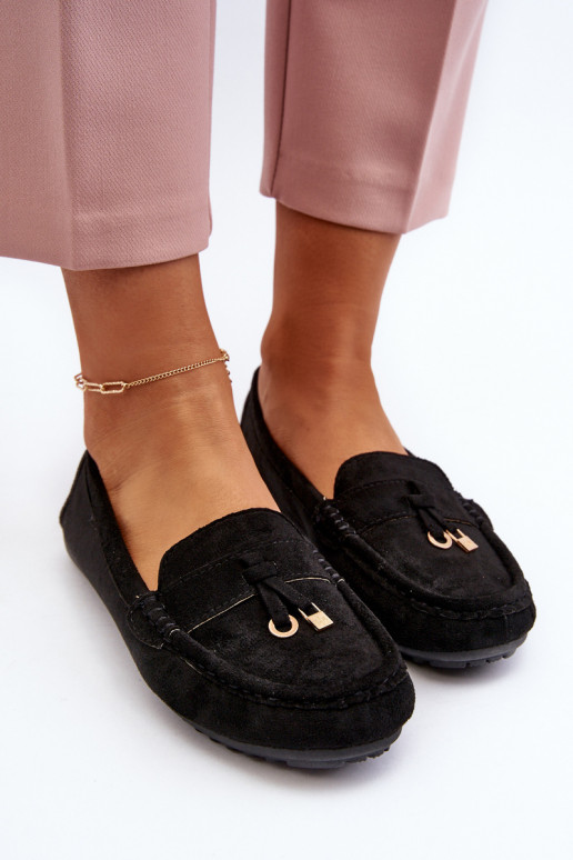 en suède modèle Classique Mocassins couleur noir Ontala