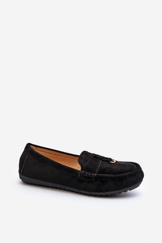 en suède modèle Classique Mocassins couleur noir Ontala
