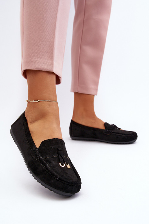 en suède modèle Classique Mocassins couleur noir Ontala