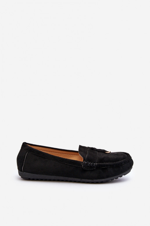 en suède modèle Classique Mocassins couleur noir Ontala