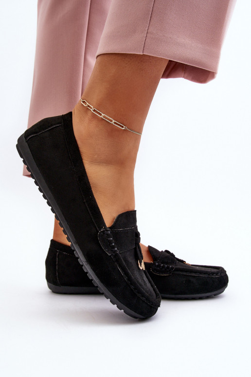 en suède modèle Classique Mocassins couleur noir Ontala