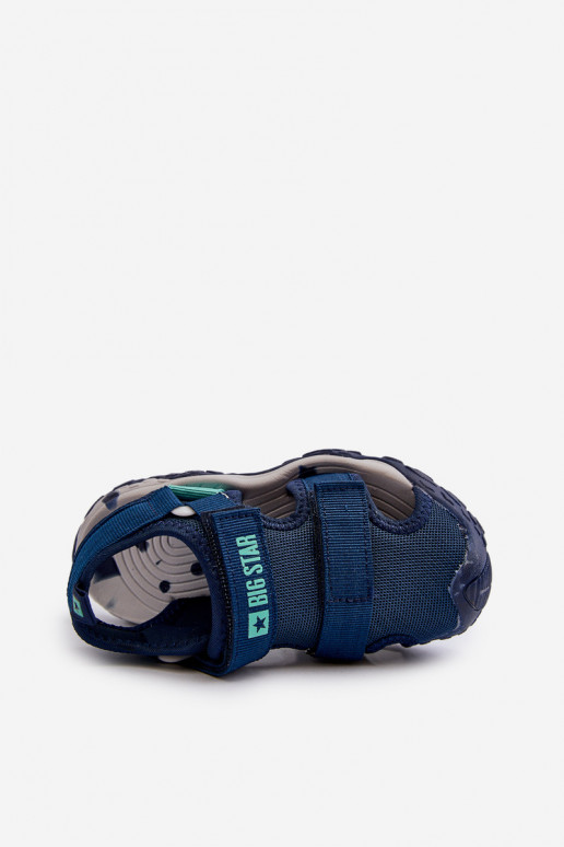 sandales pour garçon avec attaches adhésives Big Star NN374236 bleu foncé