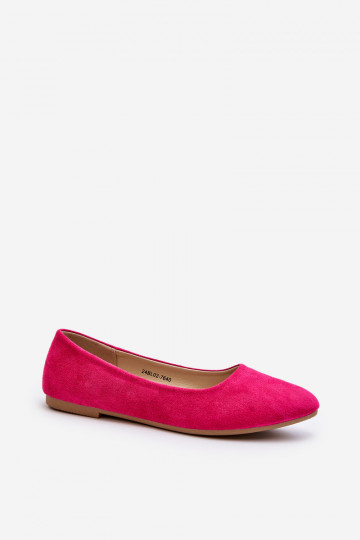 Ballerines en daim couleur rose Kommia