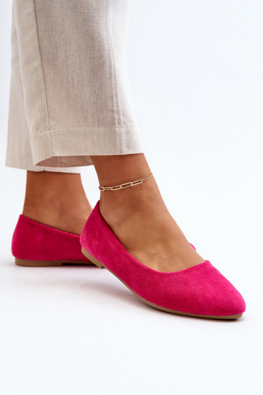 Ballerines en daim couleur rose Kommia