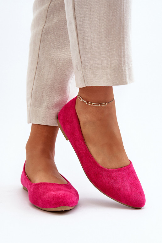 Ballerines en daim couleur rose Kommia