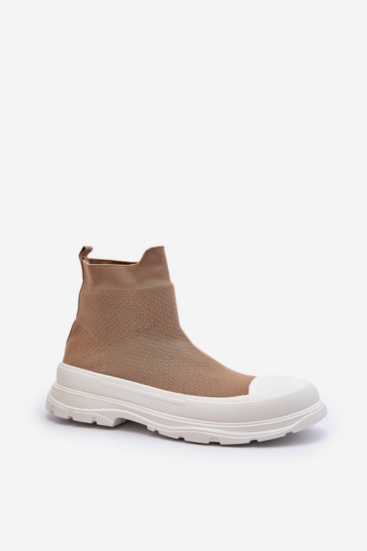 Bottines Ilanae femme marron à semelle intérieure type chaussette Bottines Ilanae femme marron à semelle intérieure type chaussette